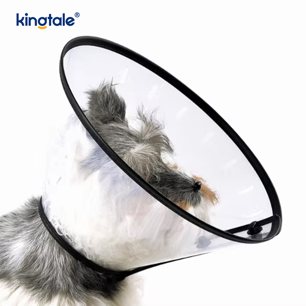 Zgarda moale de recuperare pentru animale de companie Kingtale, reglabilă, pentru câini, pisici, plastic solid durabil, con de plastic de protecție personalizat