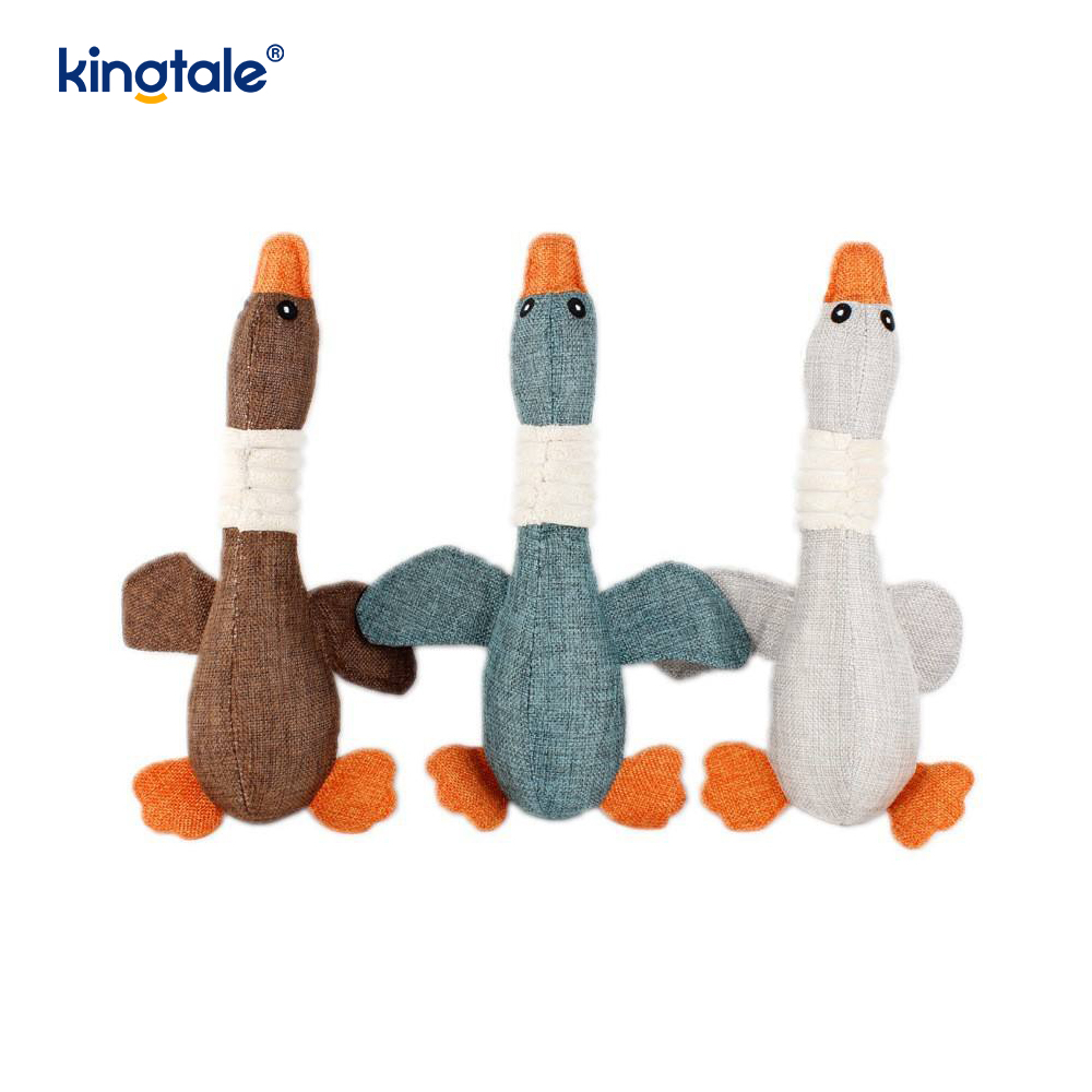Animal de companie de pluș jucărie scârțâit Gâscă rezistență la mușcătură pentru curățarea dinților Animal de companie de pluș jucărie scârțâit Gâscă rezistență la mușcătură pentru curățarea dinților