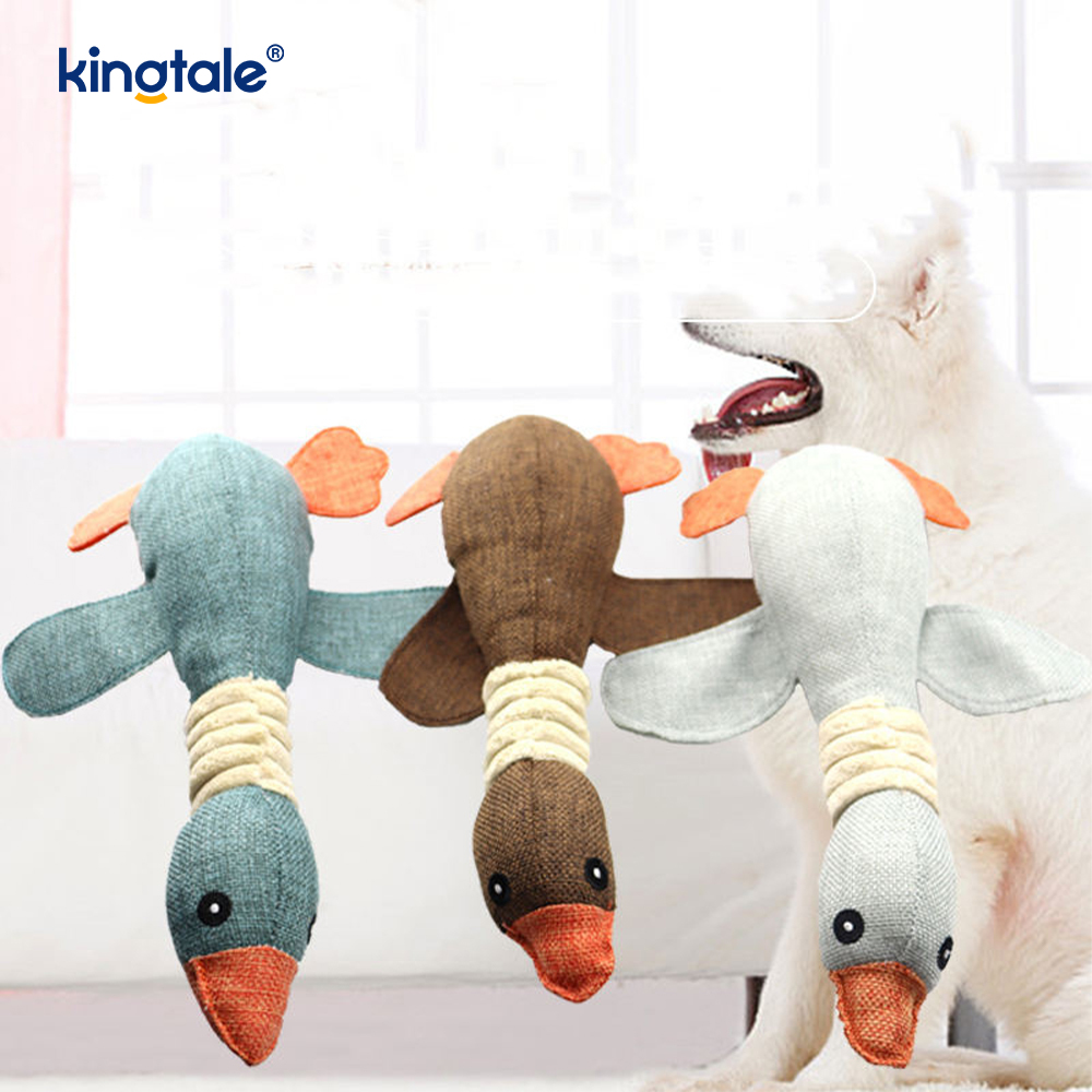 Animal de companie de pluș jucărie scârțâit Gâscă rezistență la mușcătură pentru curățarea dinților Animal de companie de pluș jucărie scârțâit Gâscă rezistență la mușcătură pentru curățarea dinților