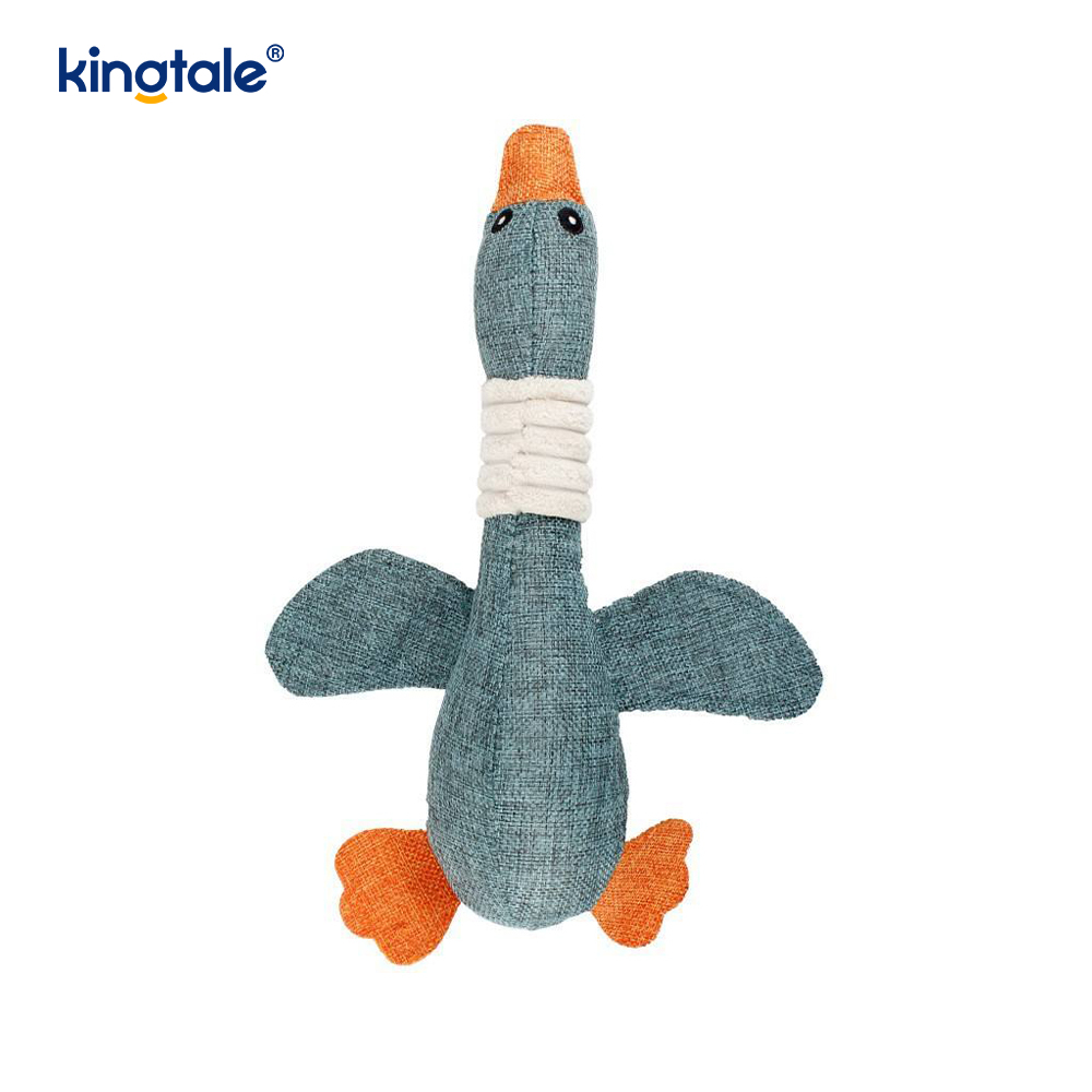 Animal de companie de pluș jucărie scârțâit Gâscă rezistență la mușcătură pentru curățarea dinților Animal de companie de pluș jucărie scârțâit Gâscă rezistență la mușcătură pentru curățarea dinților