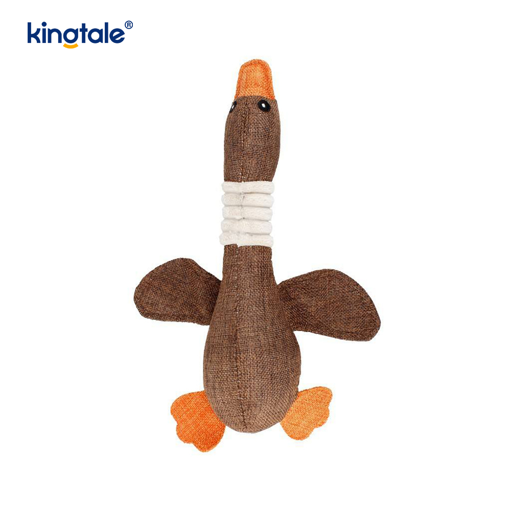 Animal de companie de pluș jucărie scârțâit Gâscă rezistență la mușcătură pentru curățarea dinților Animal de companie de pluș jucărie scârțâit Gâscă rezistență la mușcătură pentru curățarea dinților