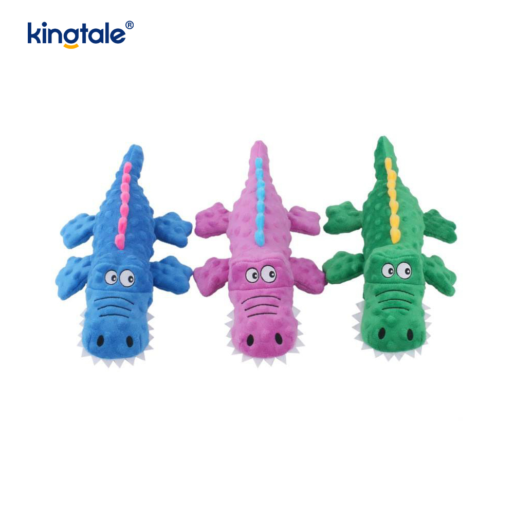 Jucărie de pluș de crocodil care scârțâie pentru curățarea dinților