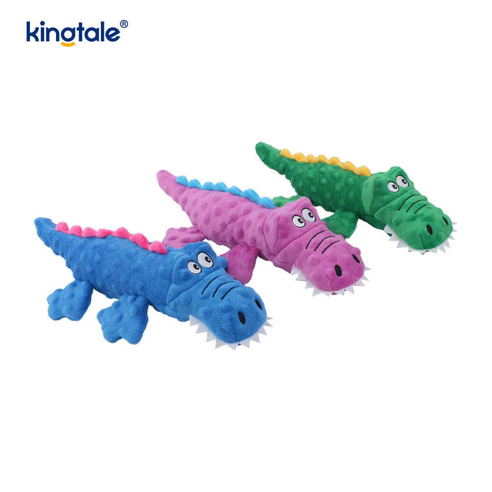 Jucărie de pluș de crocodil care scârțâie pentru curățarea dinților