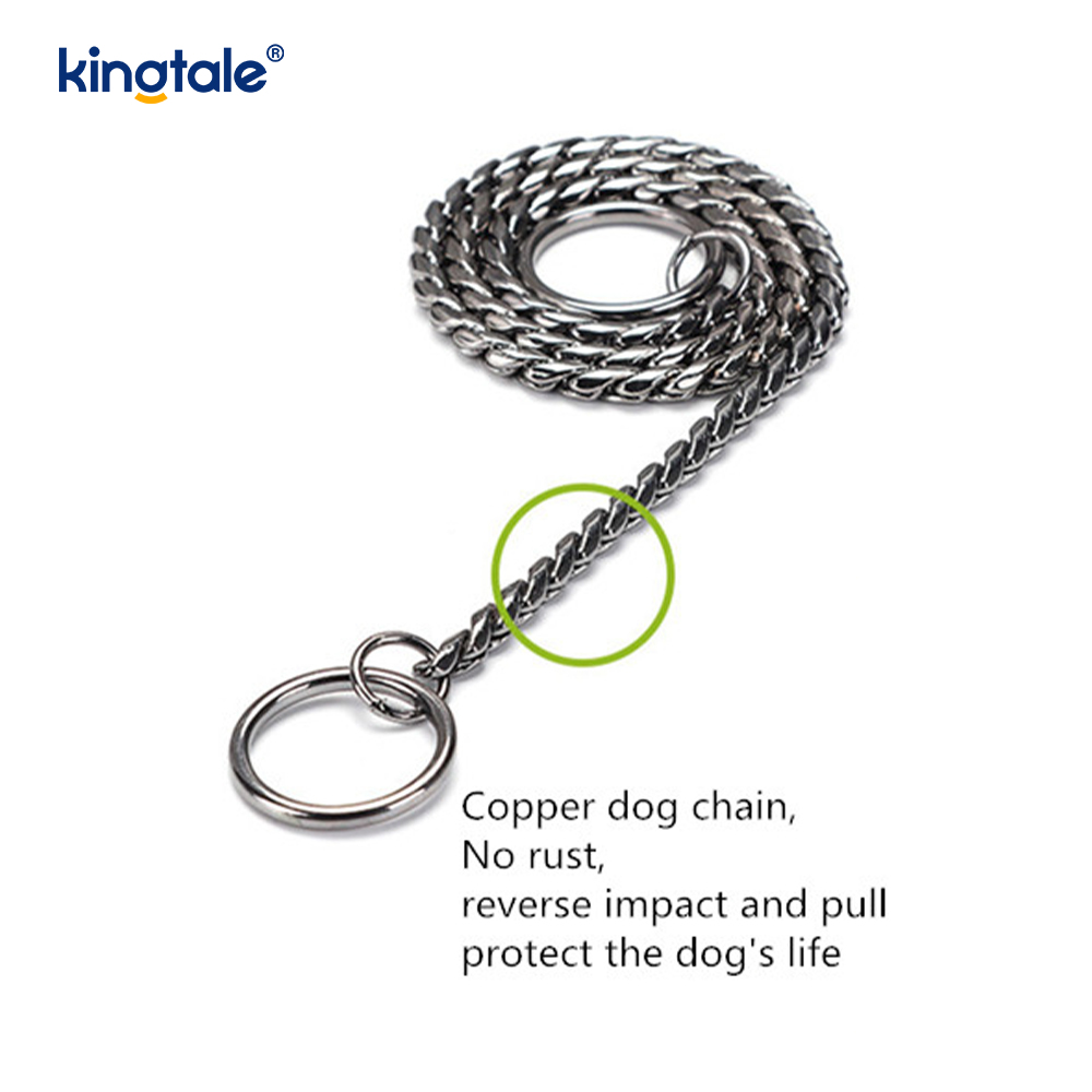 Guler cu lanț pentru câini cu șarpe din metal din cupru pur pentru câini mici și mijlocii