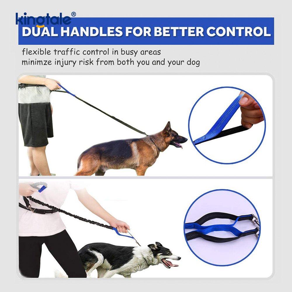 Lesă dublă elastică reflectorizante pentru animale de companie, cu husă cu fermoar