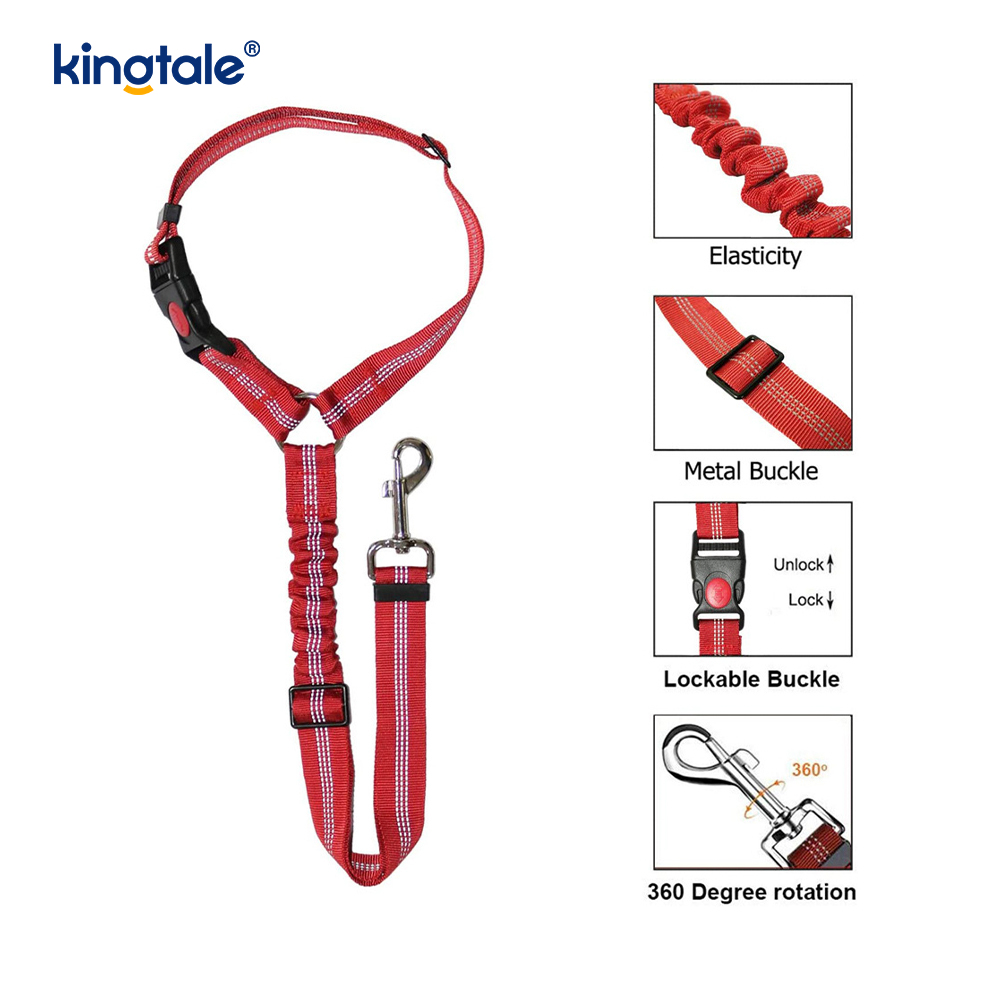 Durabil poliester reflectorizant pentru centură de siguranță pentru mașină pentru animale de companie Lesă Anti-Rush Anti-Rush