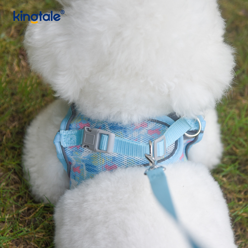 Harnaș căptușit pentru animale de companie în stil vestă. Lesă reflectorizantă anti-șoc