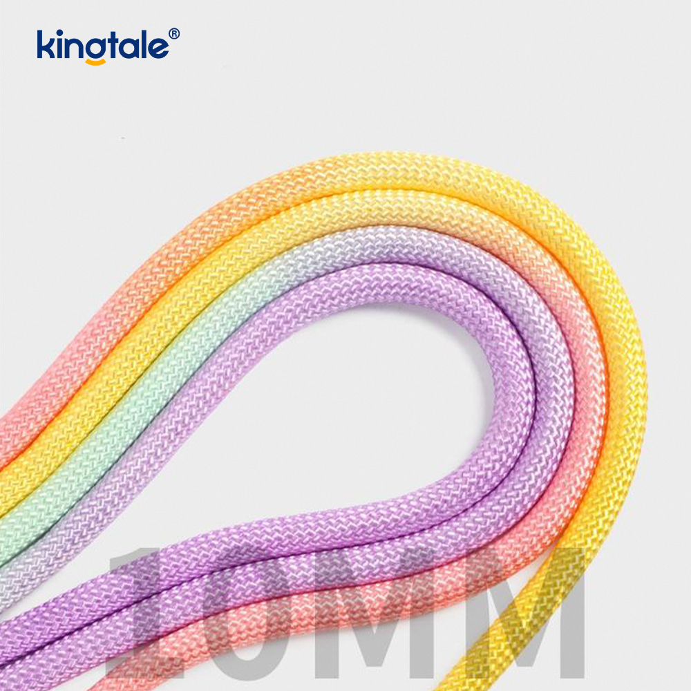 Fără tragere, durabilă, reglabilă, din nailon, cu mâner dublu, lesă colorată pentru câini
