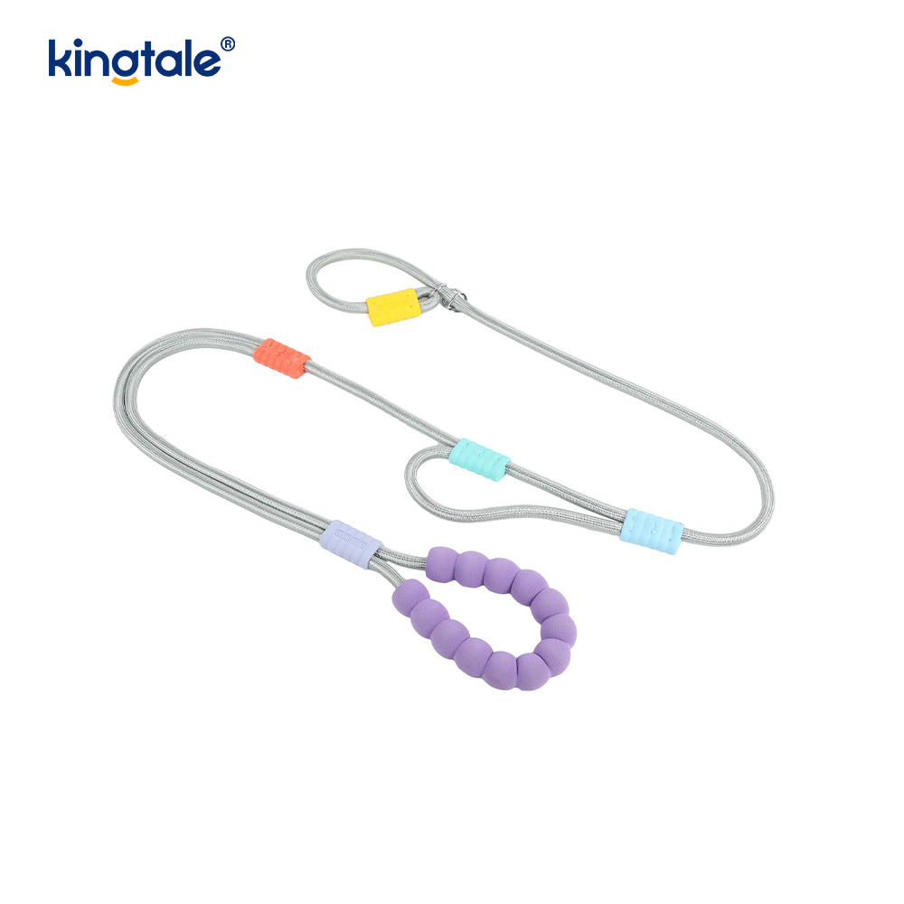 Fără tragere, durabilă, reglabilă, din nailon, cu mâner dublu, lesă colorată pentru câini