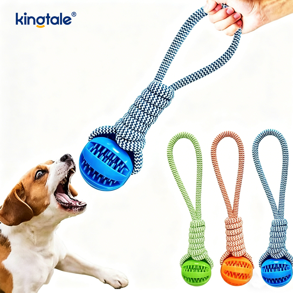 Coarda de cânepă trasă manual pentru curățarea dinților din cauciuc pentru distribuirea mingii jucărie pentru animale de companie