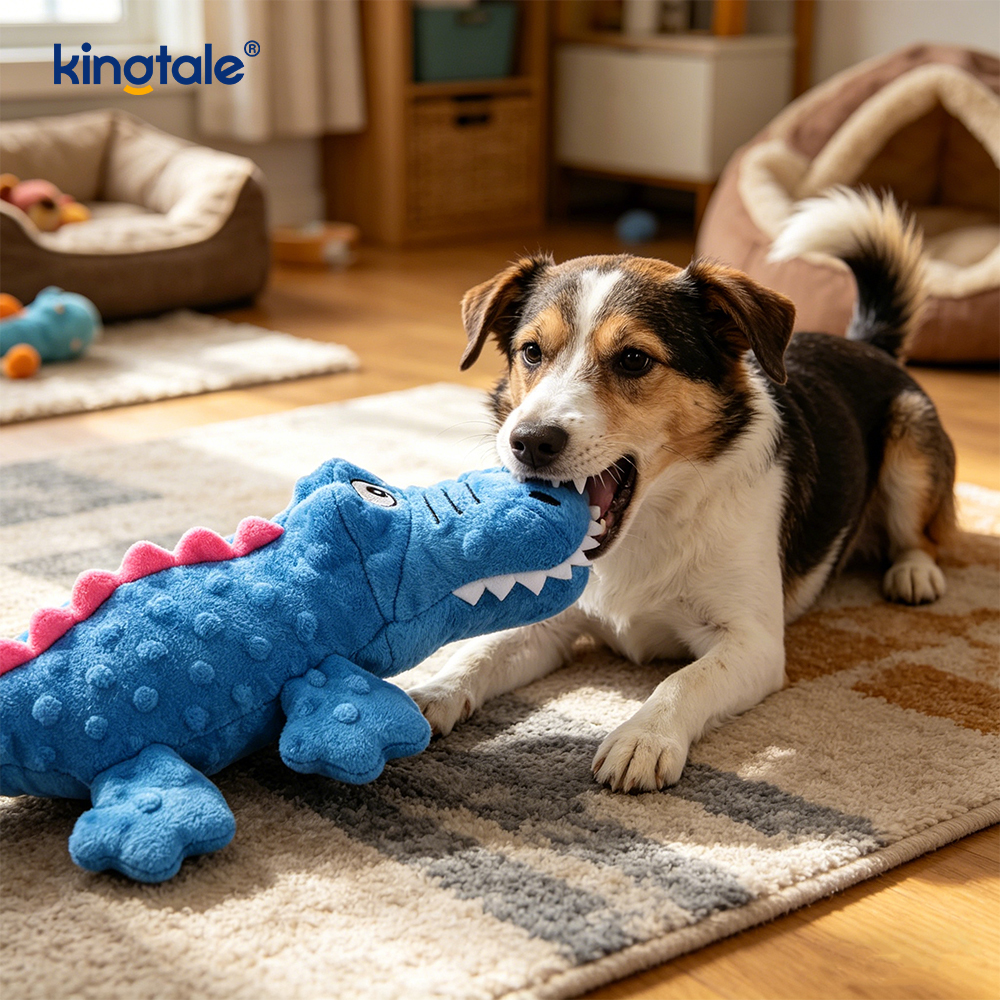Jucărie de mestecat pentru animale de companie din plus Crocodile Voice pentru câine