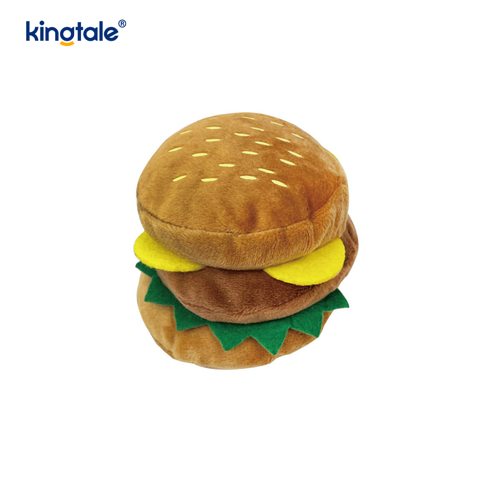 Hamburger de jucărie care țipă mâncare, cartofi prăjiți, pulpă de pui pentru pisică și câine