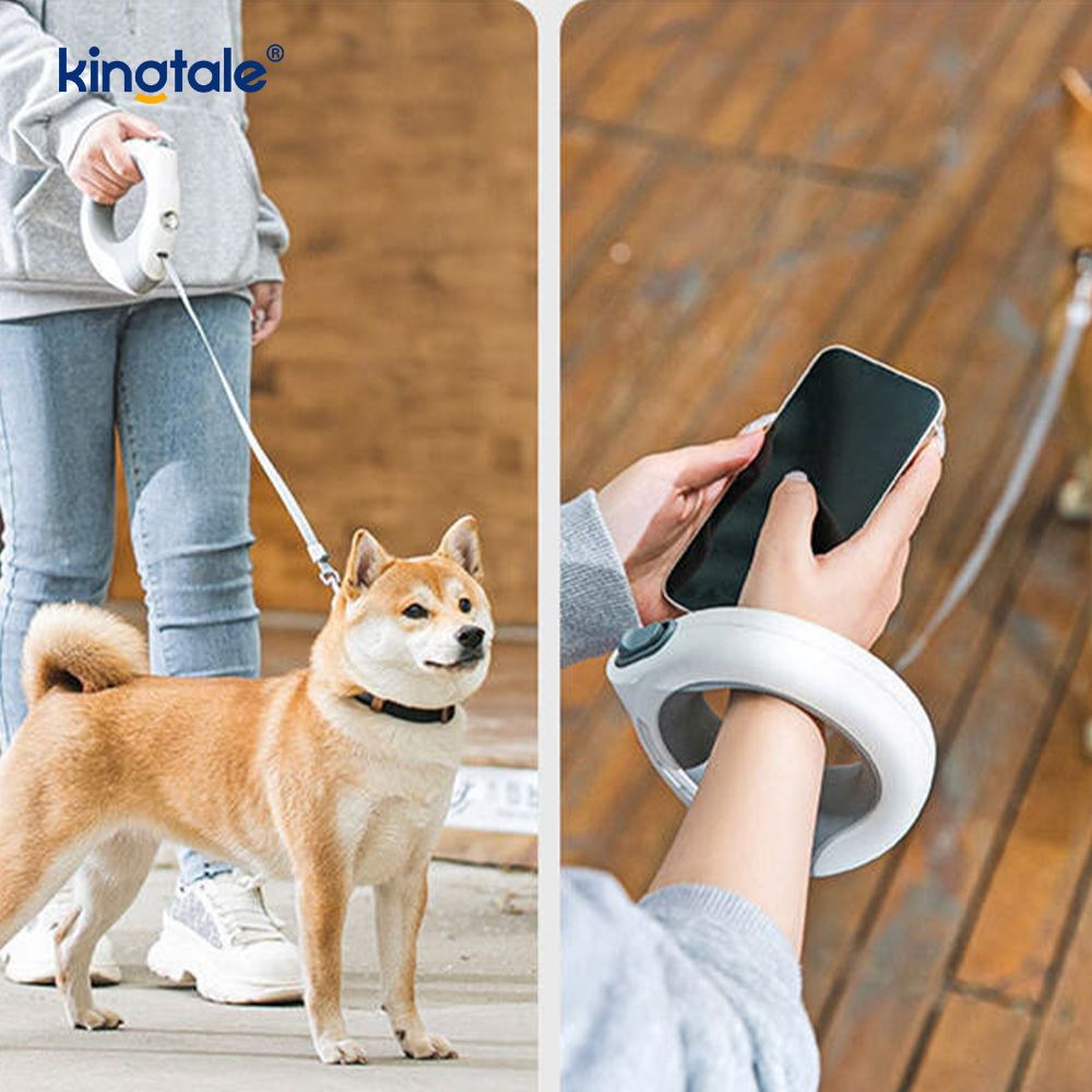 Un singur buton Break & Lock Heavy Duty, fără încurcături, lesă retractabilă pentru câine, lesă pentru plimbare pentru animale de companie