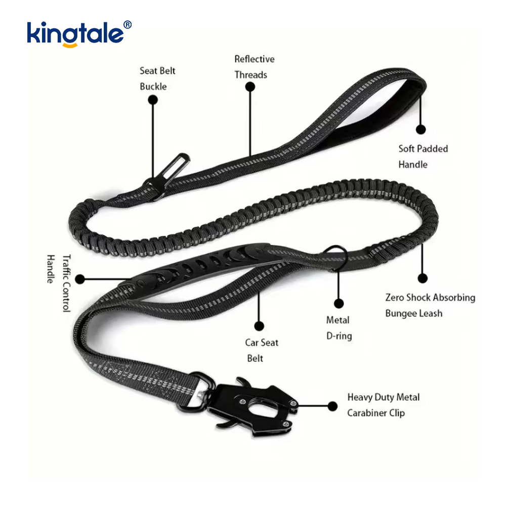 Lesă de siguranță din nailon reflectorizant Tampon elastic Scaun auto pentru câini solid