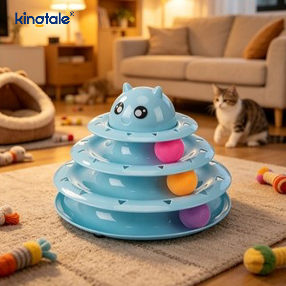 Placă turnantă interactivă cu 3 nivele Jucării pentru animale de companie pentru pisici Jucării puzzle pentru exerciții fizice distractive